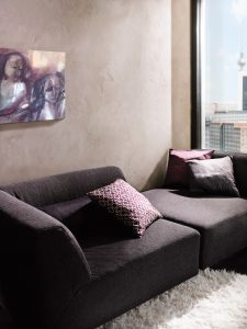 Metallico, Sentimento 78, Wohnzimmer, lila, Parkett,  Dachgeschoss, Kamin